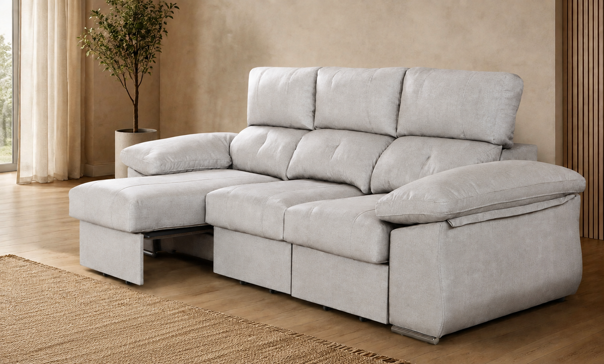 Sofá Chaise Longue Cupra derecha-plata