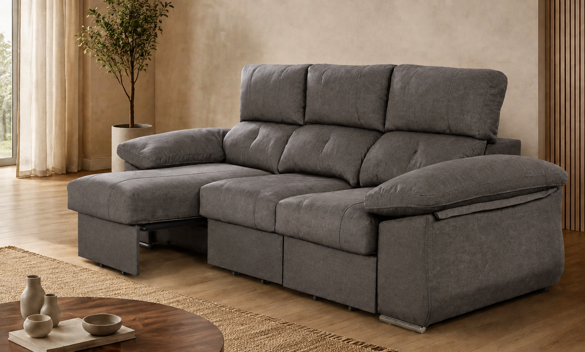 Sofá Chaise Longue Cupra derecha-plomo