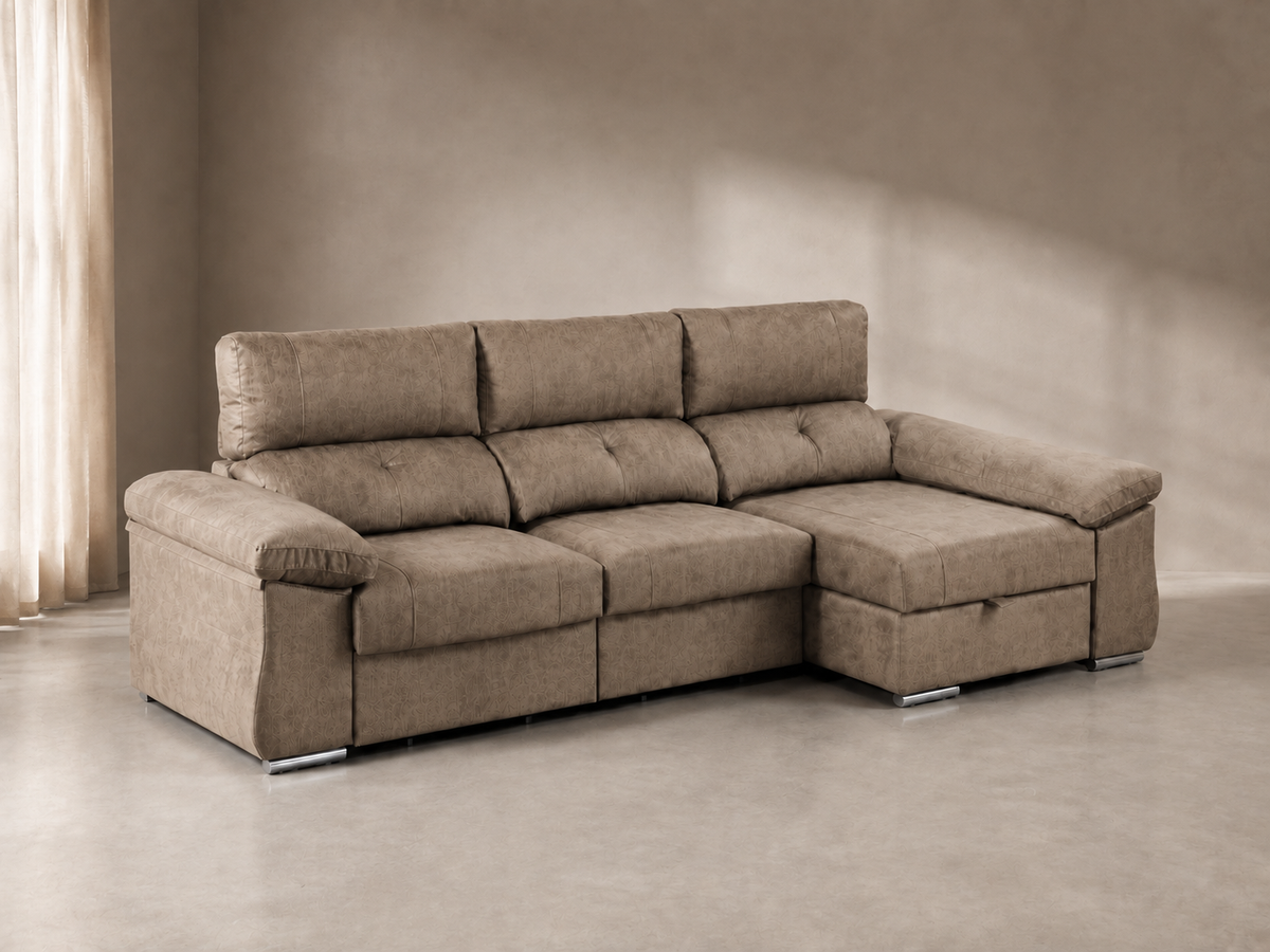 Sofá Chaise Longue Cupra izquierda-beig-oscuro