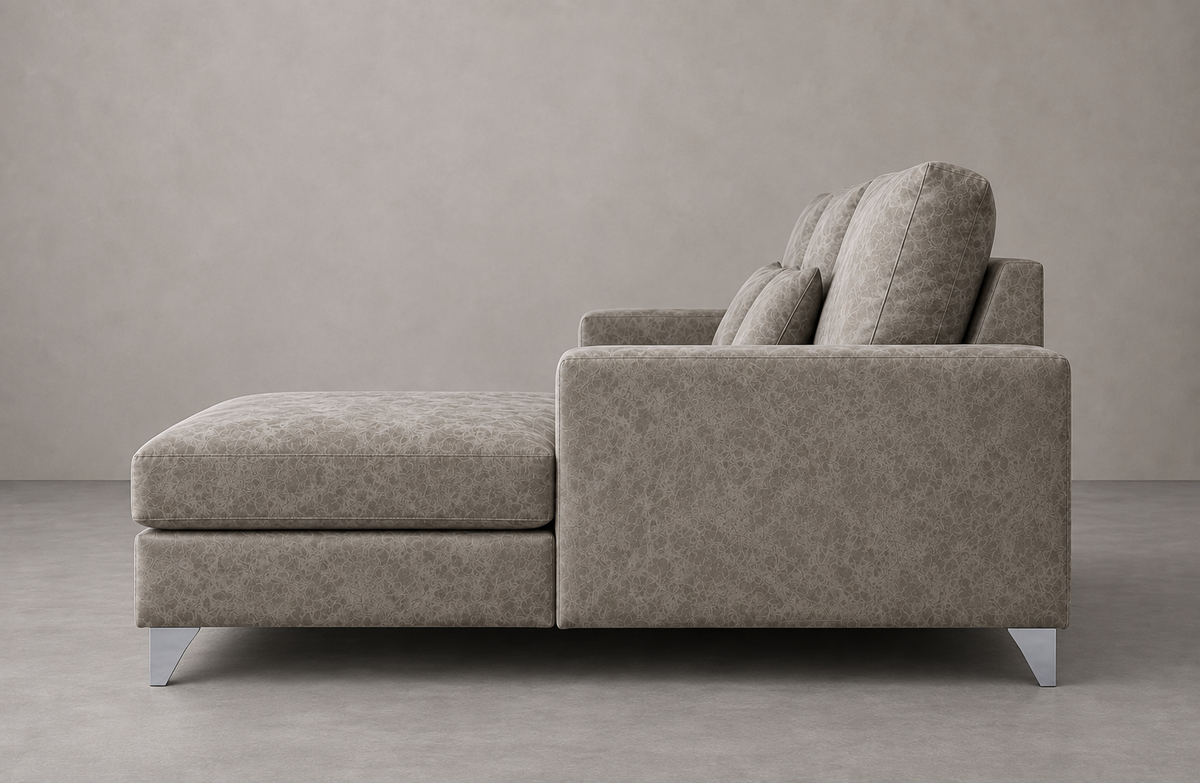 Chaise longue Duque gris, vista lateral