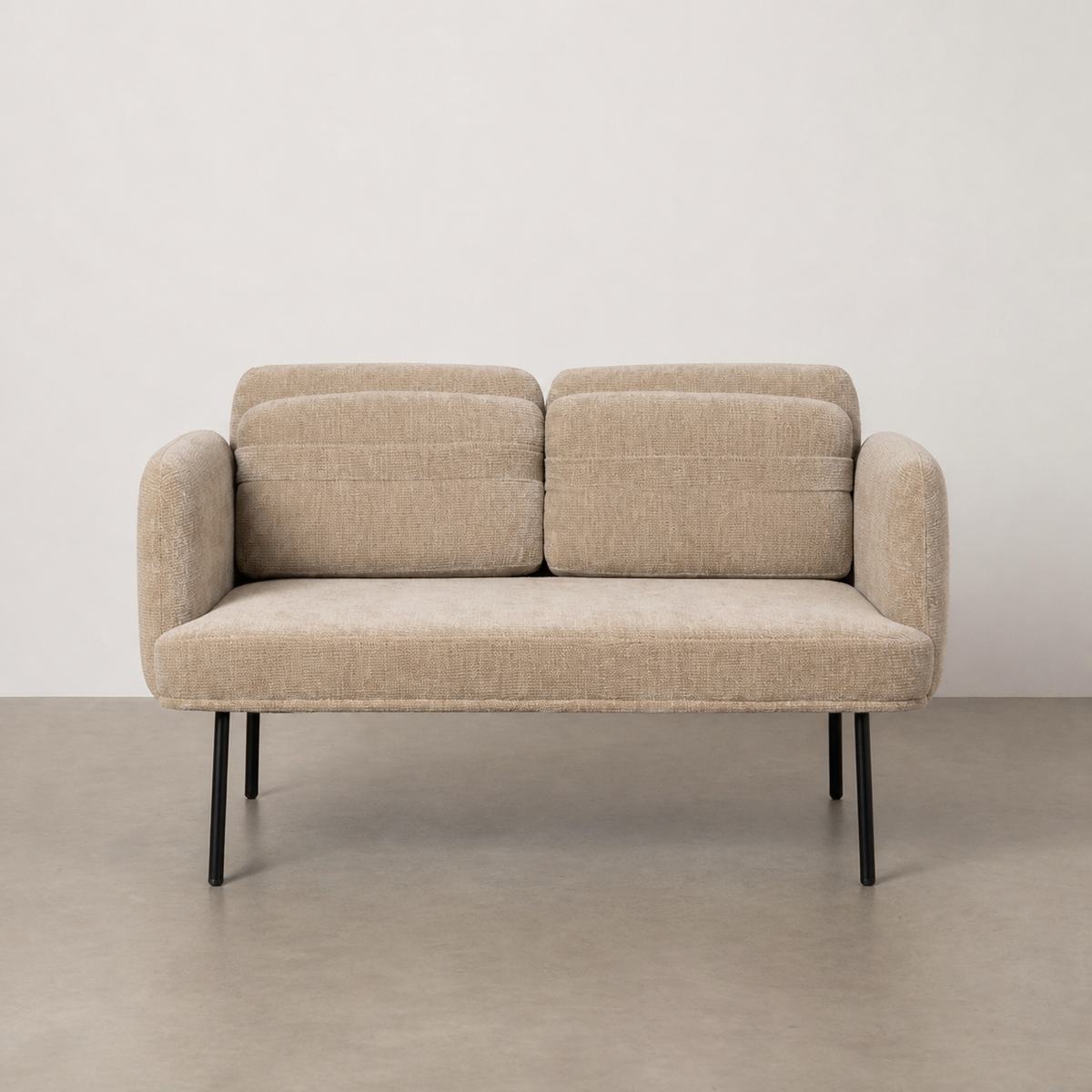 SOFÁ BEIGE TEJIDO-MADERA SALÓN 127 X 72 X 73 CM