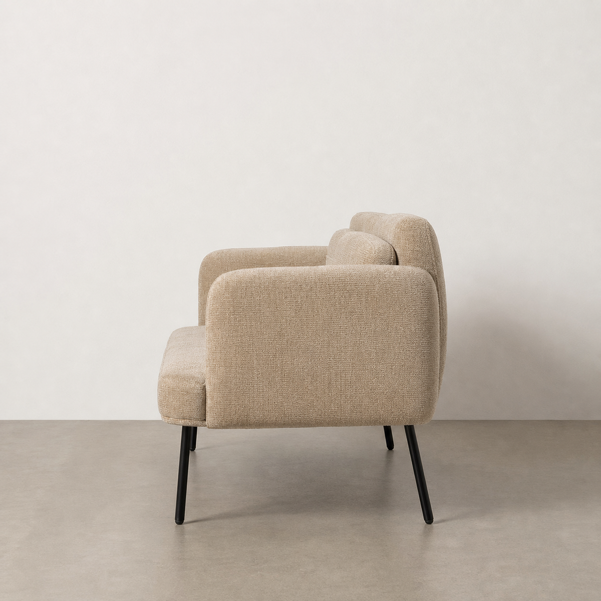 BEIGE WOVEN-WOOD SOFA LIVING ROOM 89 X 101 X 71 CM