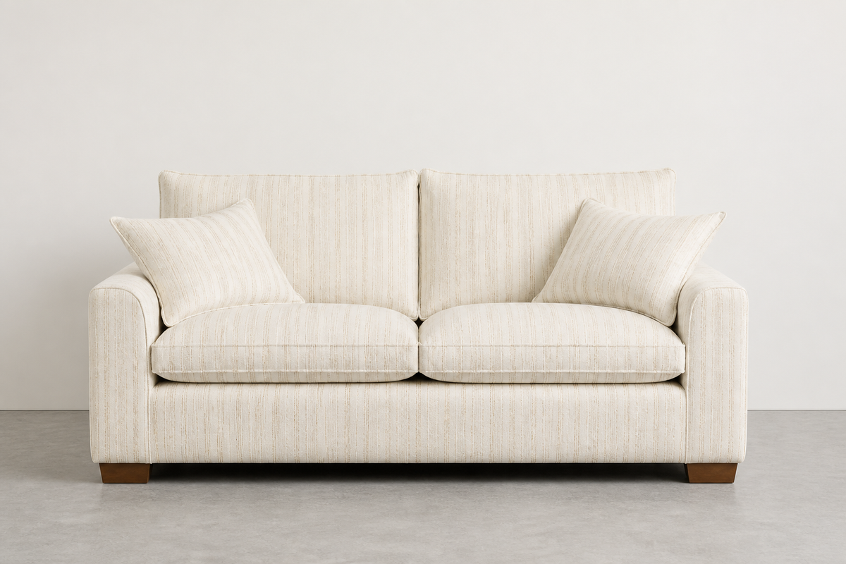 SOFÁ 2 PLAZAS RAYAS CREMA TEJIDO 178 X 101 X 71 CM
