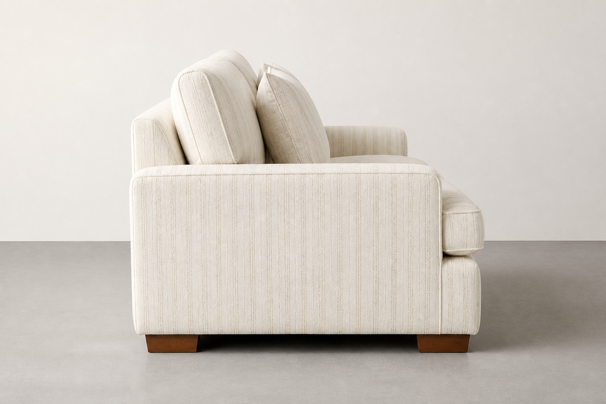 SOFÁ 2 PLAZAS RAYAS CREMA TEJIDO 178 X 101 X 71 CM