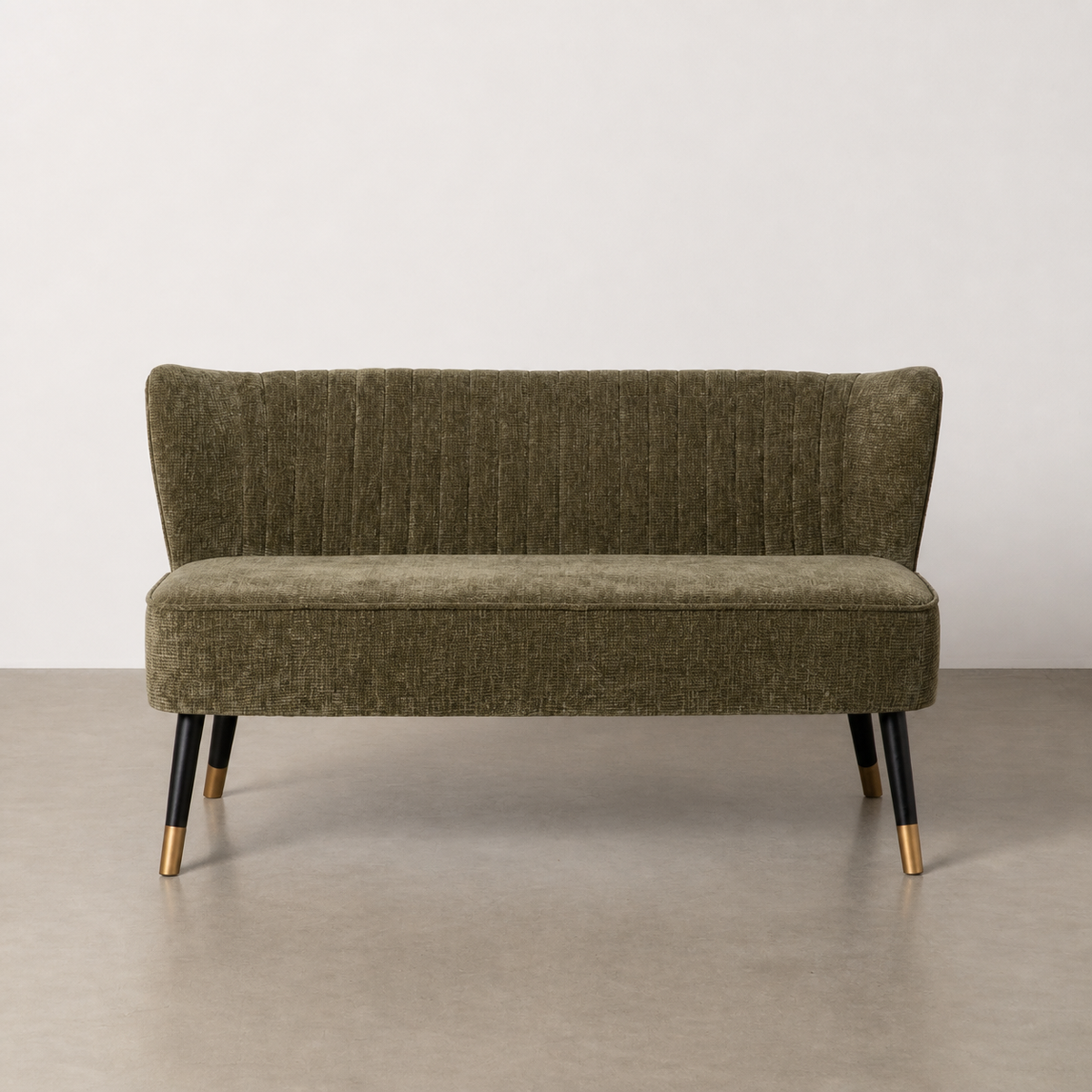 SOFÁ VERDE TEJIDO-MADERA SALÓN 134 X 70 X 74 CM