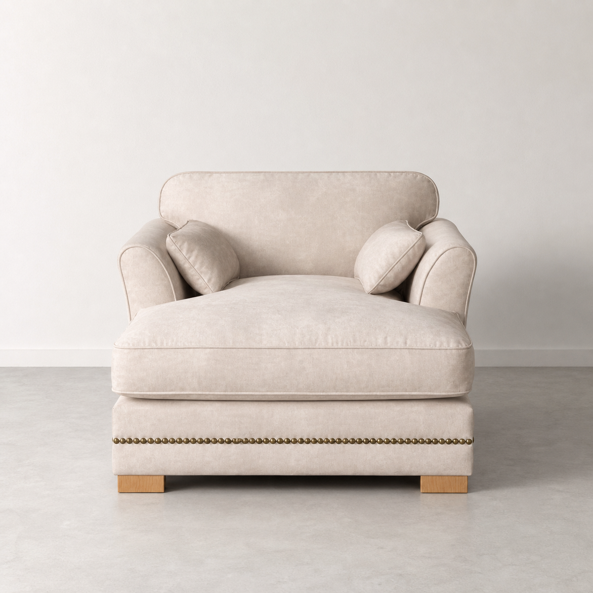 BEIGE FABRIC CHAISE LONGUE SOFA LIVING ROOM 114 X 155 X 92 CM