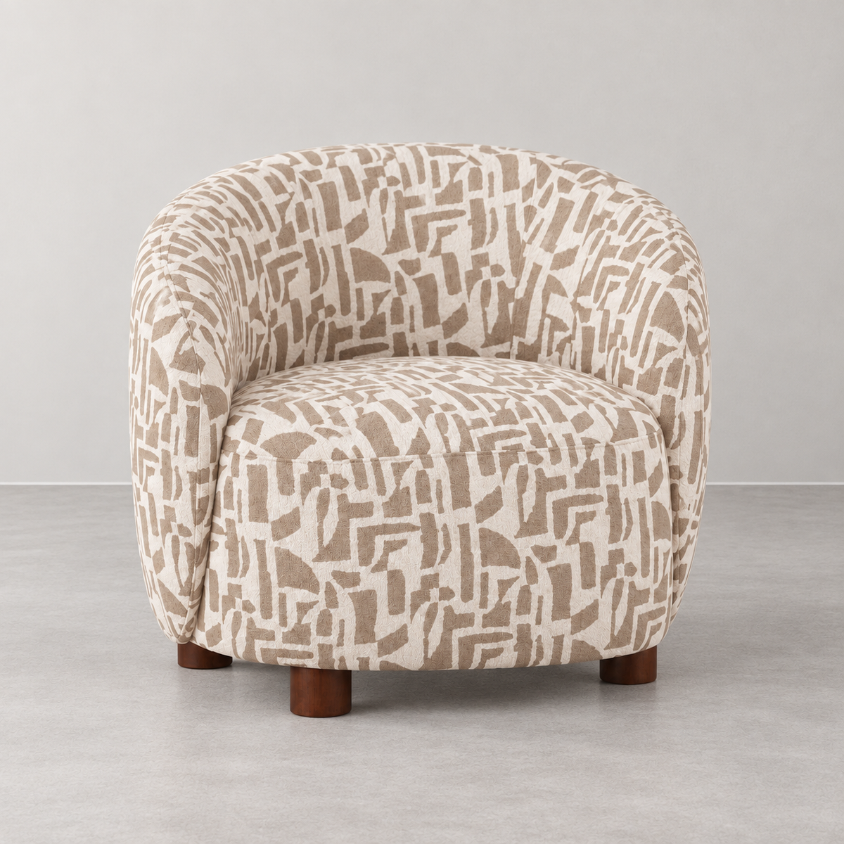 Sillón Sol estampado crema-beige IXIA-616833 — vista frontal