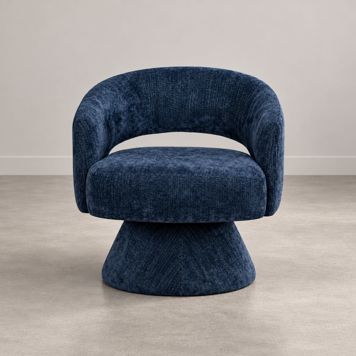Sillón giratorio Giro azul — vista frontal