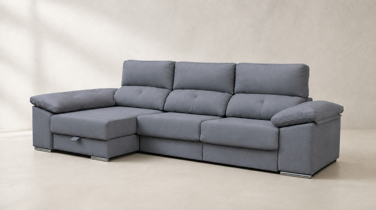 Chaise longue Golf — vista 3/4 izquierda — Cairo Antracita