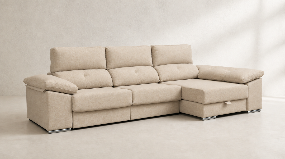 Chaise longue Golf — vista 3/4 derecha — Cairo Beig