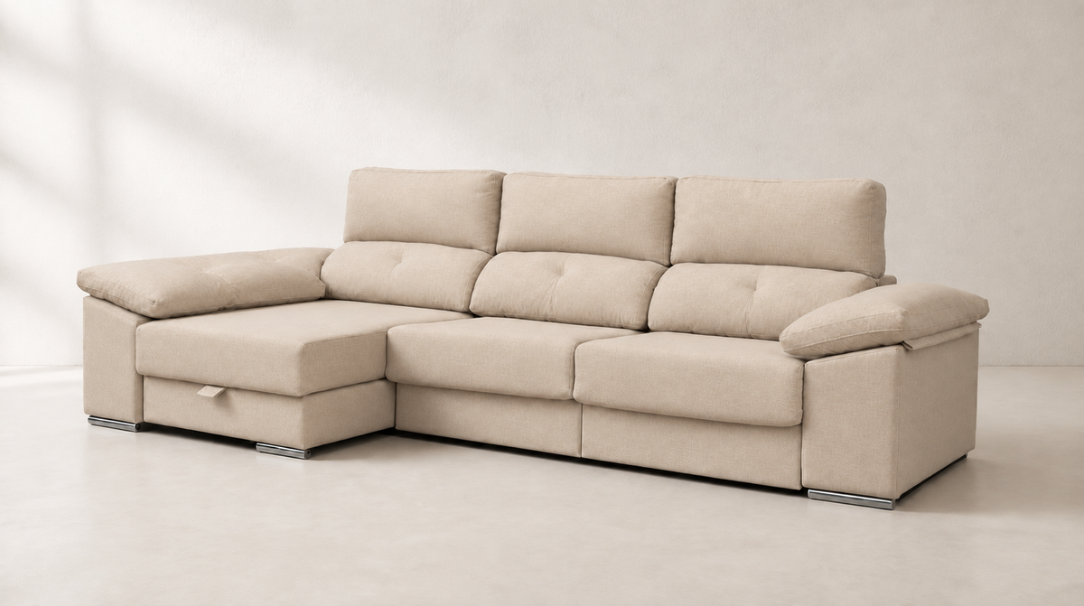 Chaise longue Golf — vista 3/4 izquierda — Cairo Beig