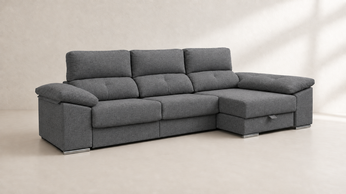 Chaise longue Golf — vista 3/4 derecha — Cairo Grafito