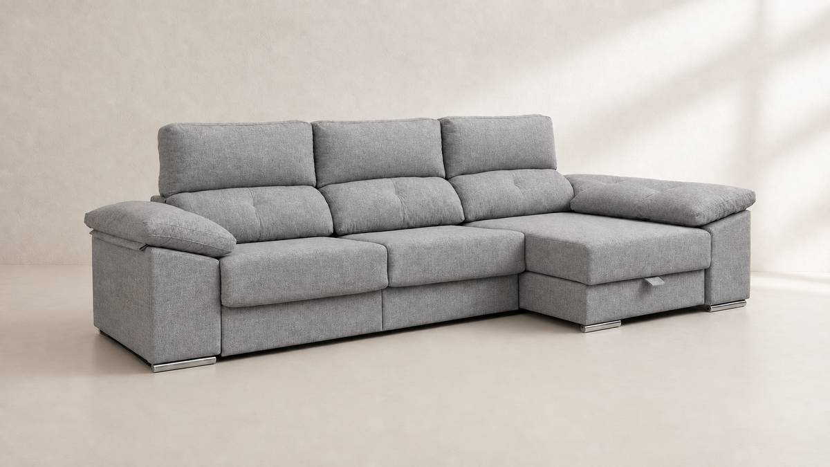 Chaise longue Golf — vista 3/4 derecha — EDI Cemento