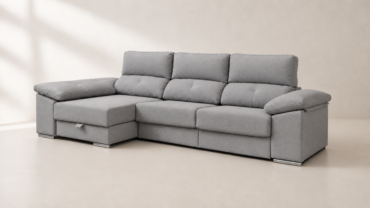 Chaise longue Golf — vista 3/4 izquierda — EDI Cemento