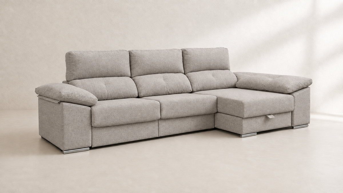 Chaise longue Golf — vista 3/4 derecha — EDI Piedra