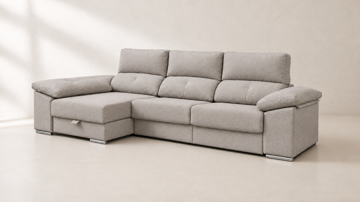 Chaise longue Golf — vista 3/4 izquierda — EDI Piedra