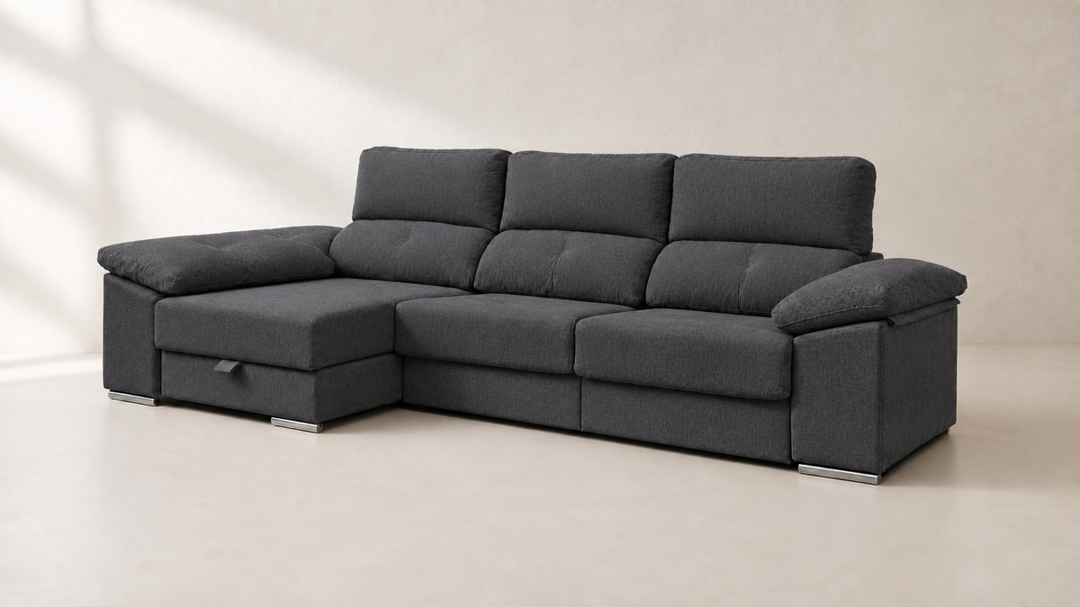 Chaise longue Golf — vista 3/4 izquierda — Magnol Antracita