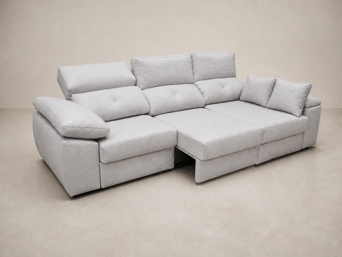 Chaise longue Gredos — vista 3/4 izquierda — Magnol Plata