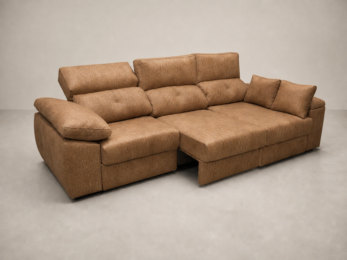 Chaise longue Gredos — vista 3/4 izquierda — Magnol Camel