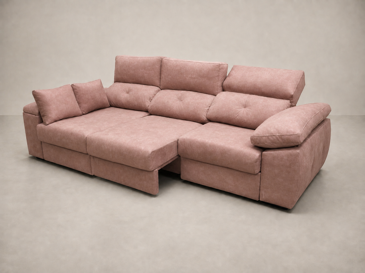 Chaise longue Gredos — vista 3/4 derecha — Magnol Rosa