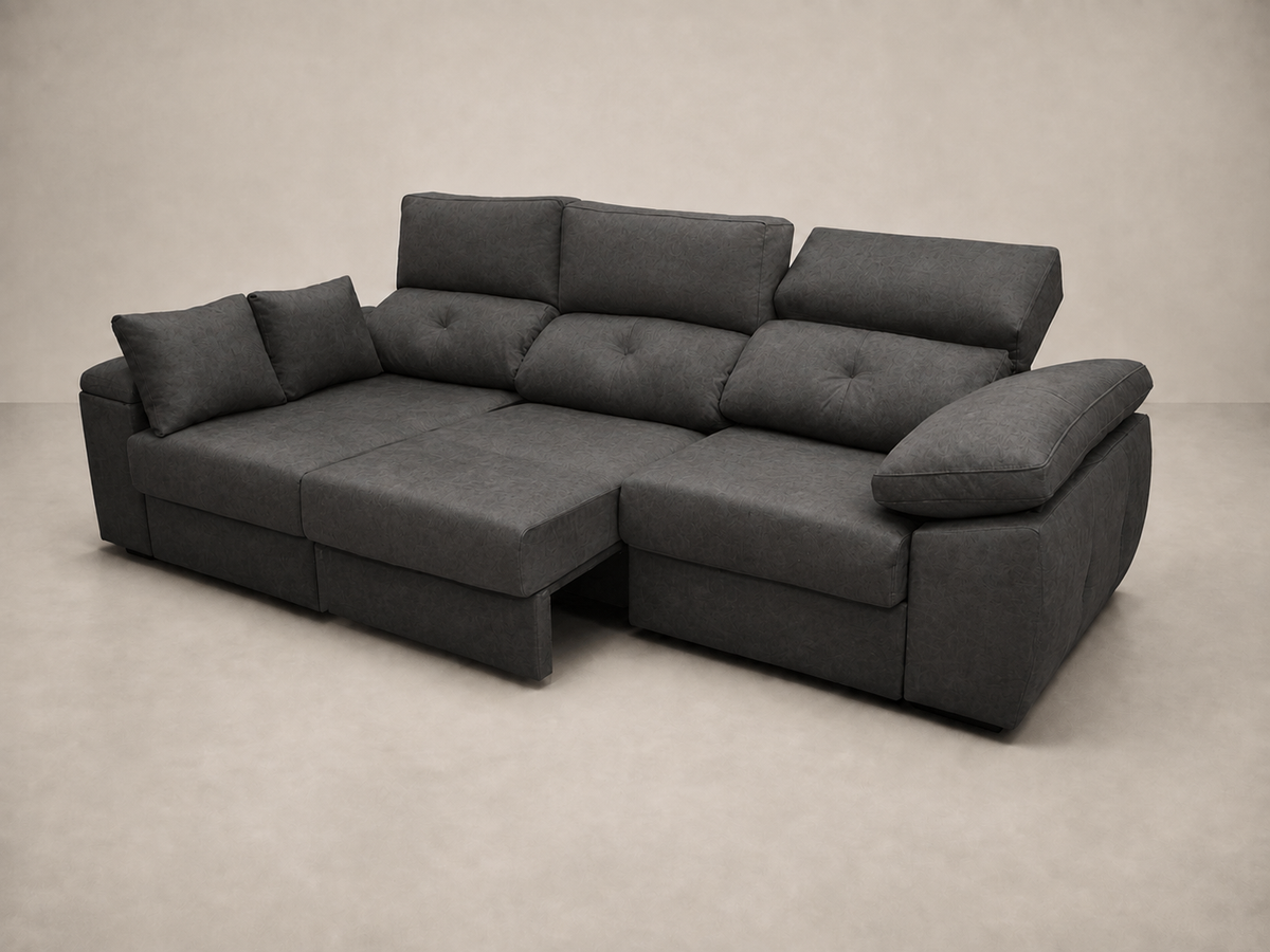 Chaise longue Gredos — vista 3/4 derecha — Magnol Antracita