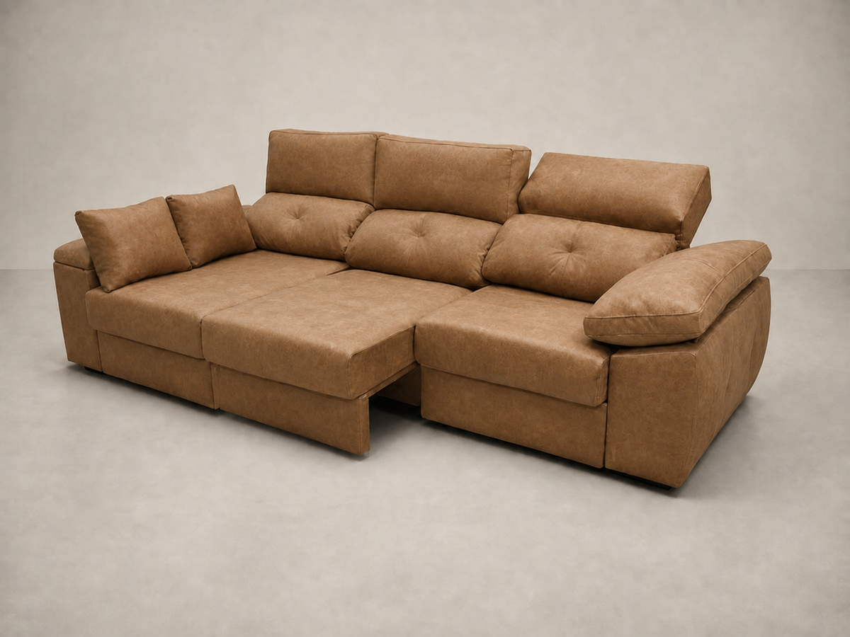 Chaise longue Gredos — vista 3/4 derecha — Magnol Camel