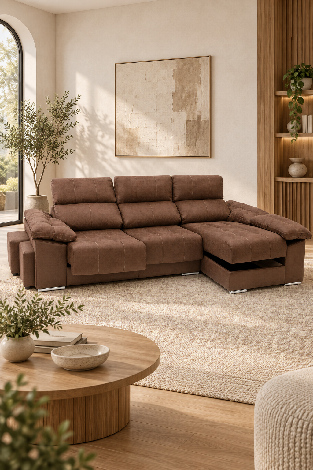 Sofá chaise longue Toyota en salón, fotografía vertical
