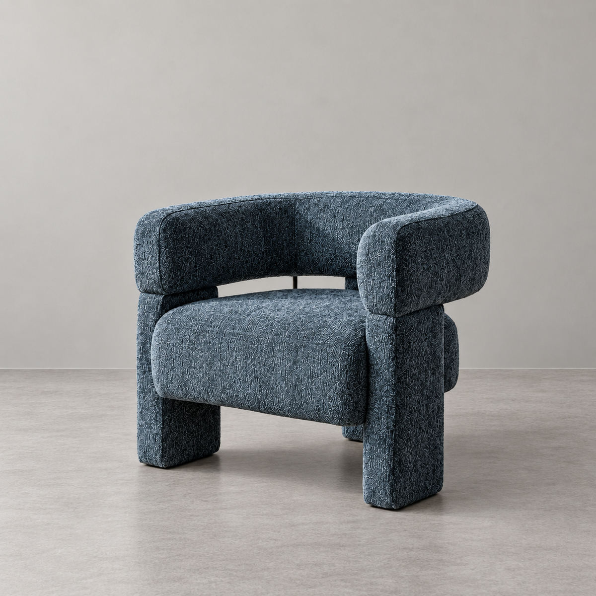 Sillón azul - vista tres cuartos