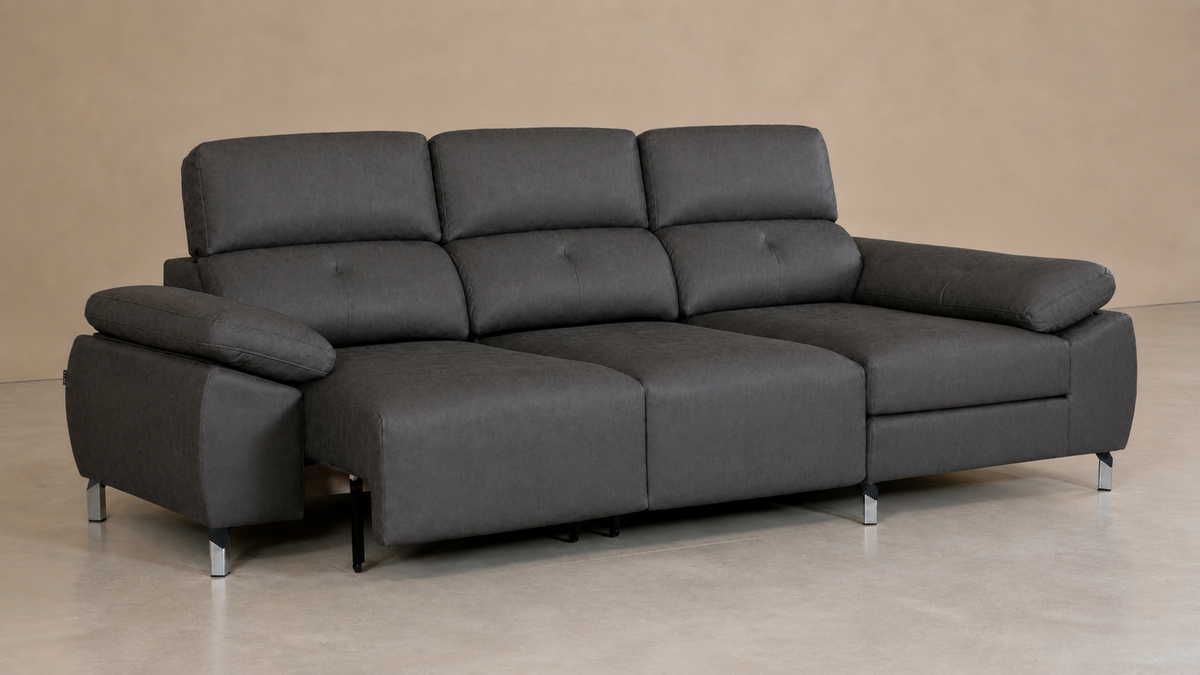 Chaise longue Lancia — vista 3/4 izquierda — Magnol-Antracita