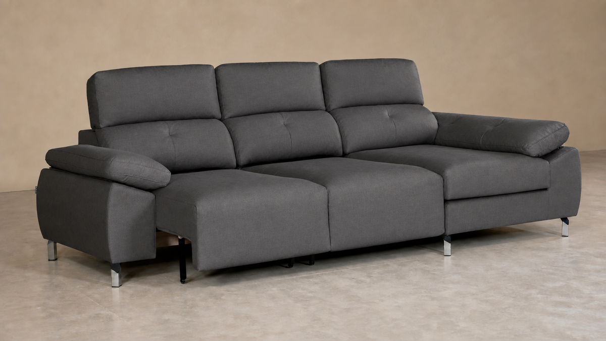 Chaise longue Lancia — vista 3/4 derecha — Cairo-Grafito