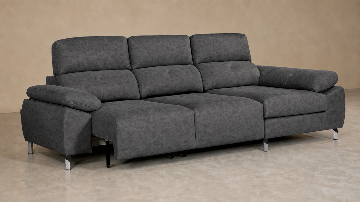 Chaise longue Lancia — vista 3/4 derecha — Magnol-Antracita
