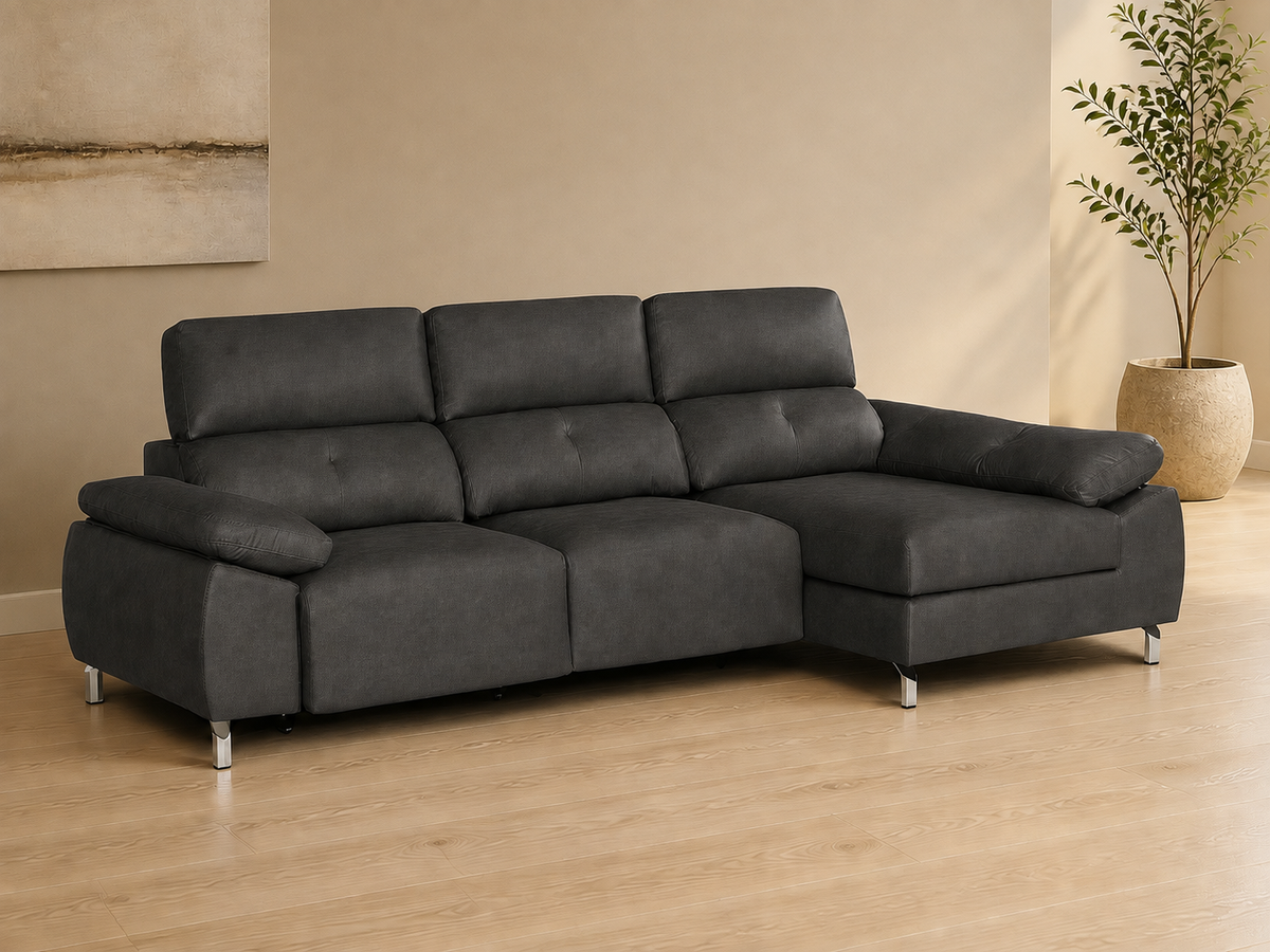 Sofá Chaise Longue Lancia der-antracita