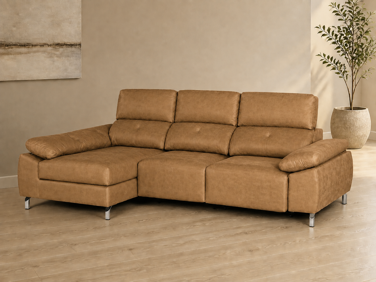 Sofá Chaise Longue Lancia izq-camel