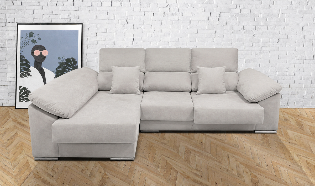 Sofá chaise longue Matias Cairo Perla - izquierda