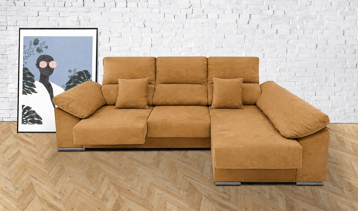 Sofá chaise longue Matias Edi Camel - derecha