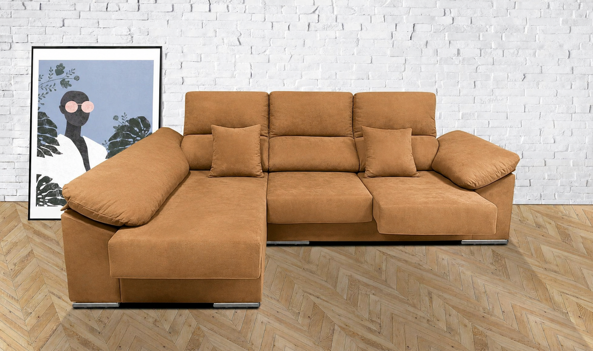 Sofá chaise longue Matias Edi Camel - izquierda