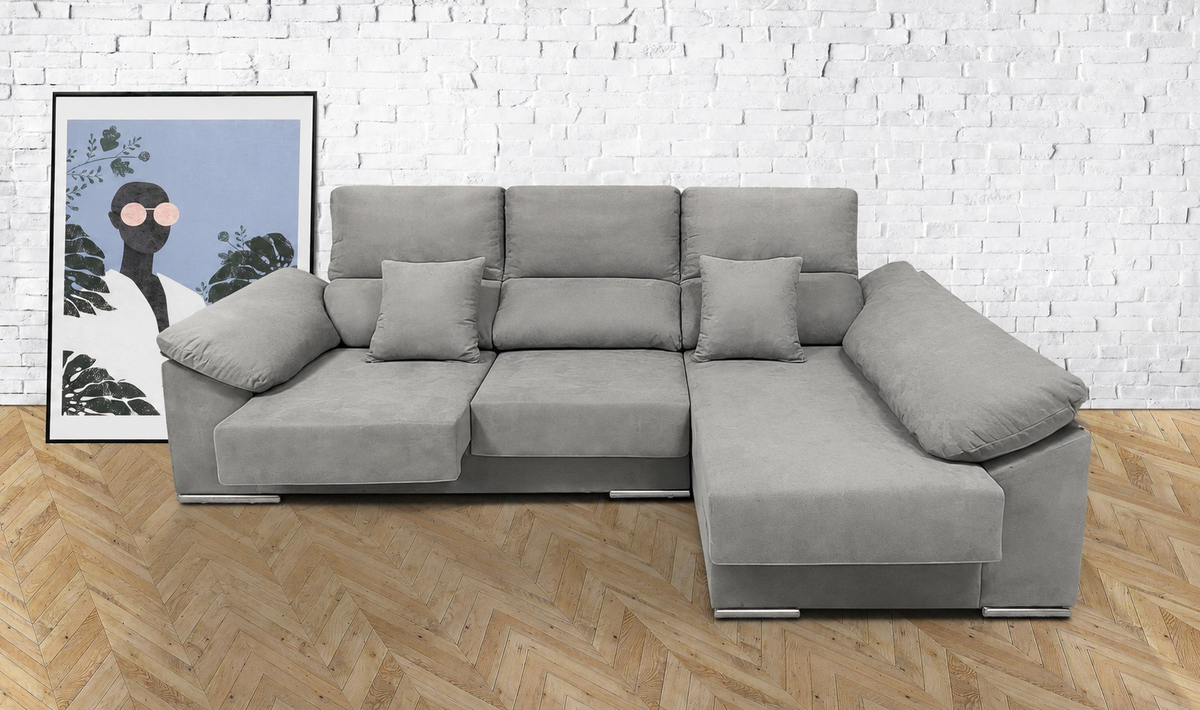 Sofá chaise longue Matias Magnol Cemento - derecha