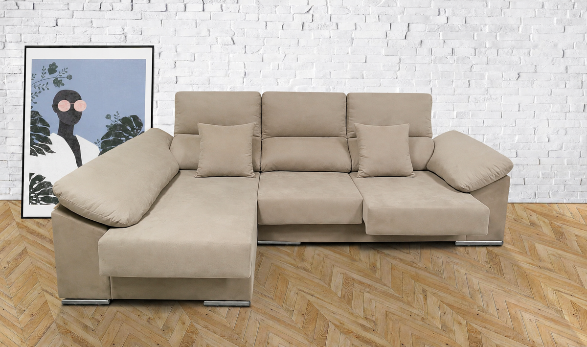 Sofá chaise longue Matias Magnol Piedra - izquierda