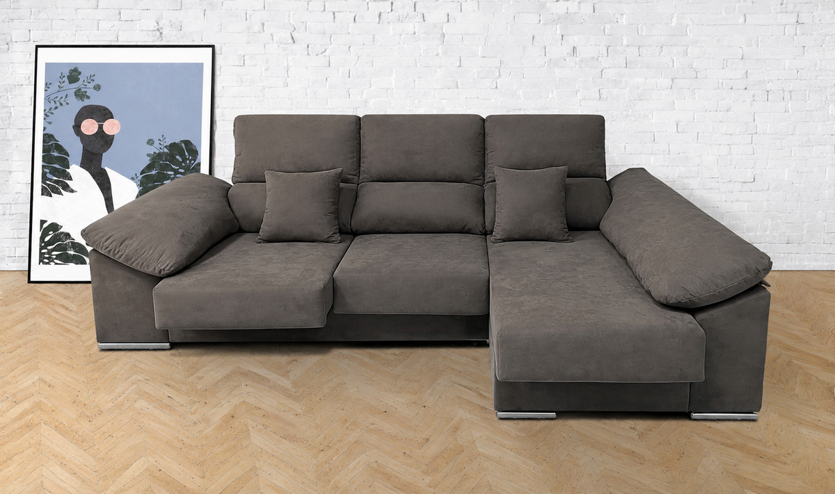 Sofá chaise longue Matias Magnol Plomo - derecha