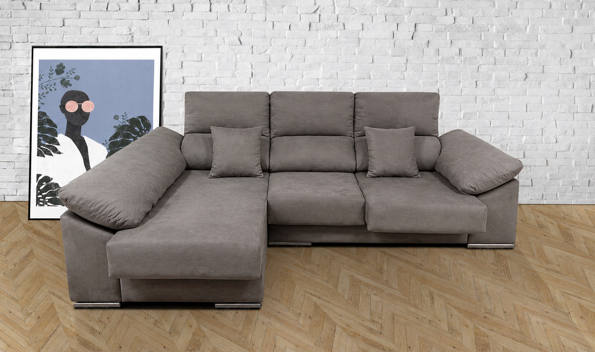 Sofá chaise longue Matias Magnol Plomo - izquierda