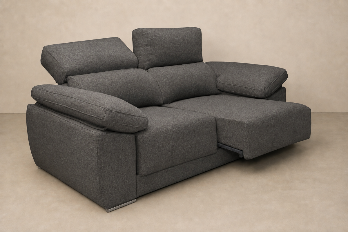 Chaise longue Montblanc — vista 3/4 invertida — Cairo-Antracita