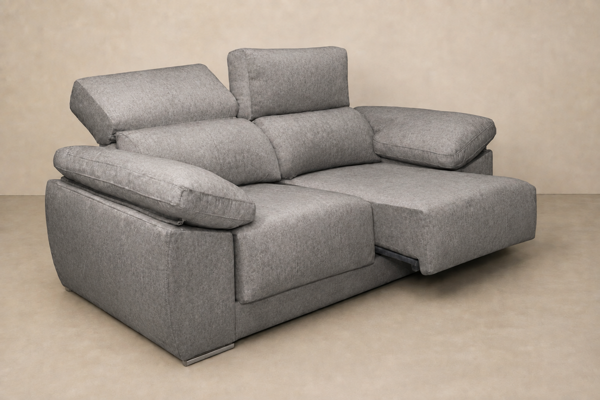 Chaise longue Montblanc — vista 3/4 invertida — Magnol-Plomo