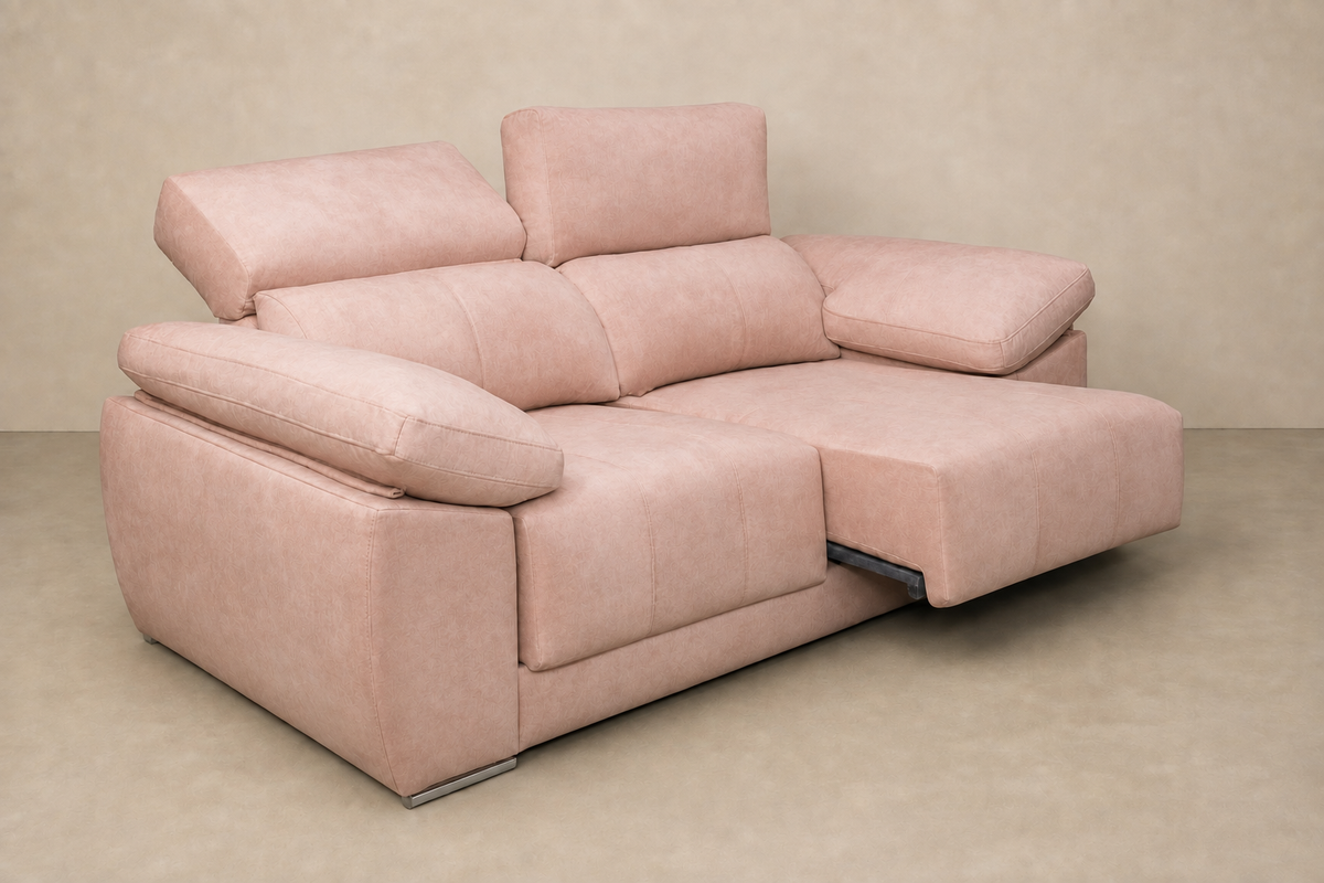 Chaise longue Montblanc — vista 3/4 invertida — Magnol-Rosa