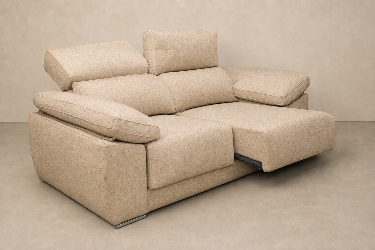 Chaise longue Montblanc — vista 3/4 invertida — Cairo-Beig