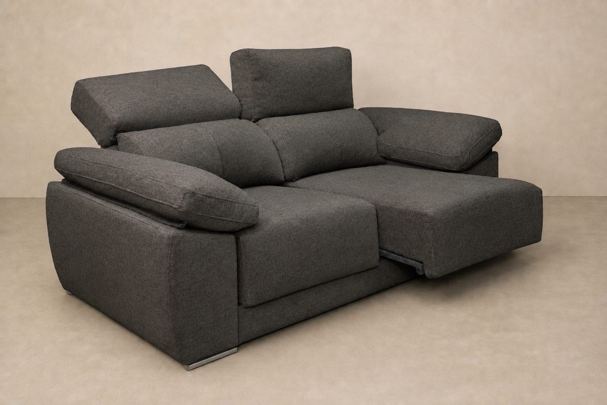 Chaise longue Montblanc — vista 3/4 invertida — Cairo-Grafito