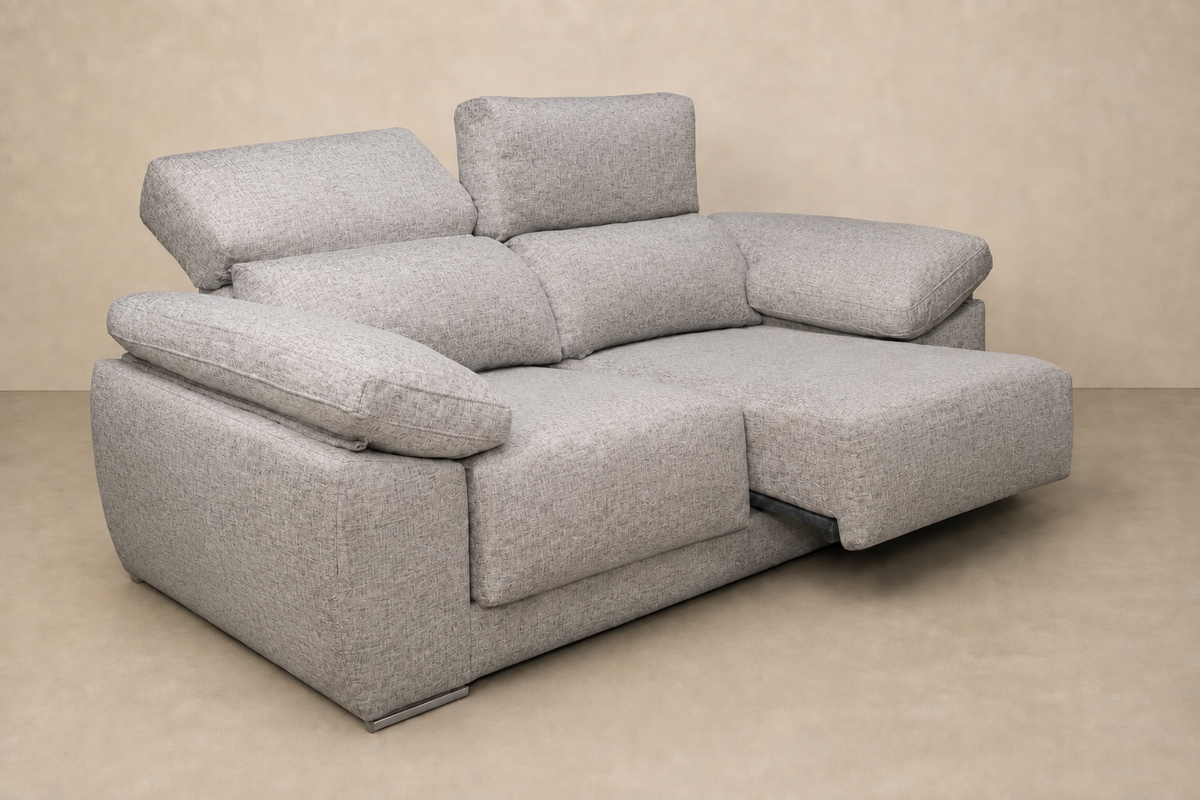 Chaise longue Montblanc — vista 3/4 invertida — Magnol-Gris