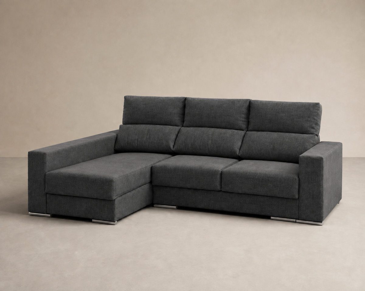 Chaise longue Morena — vista 3/4 izquierda — Cairo Antracita