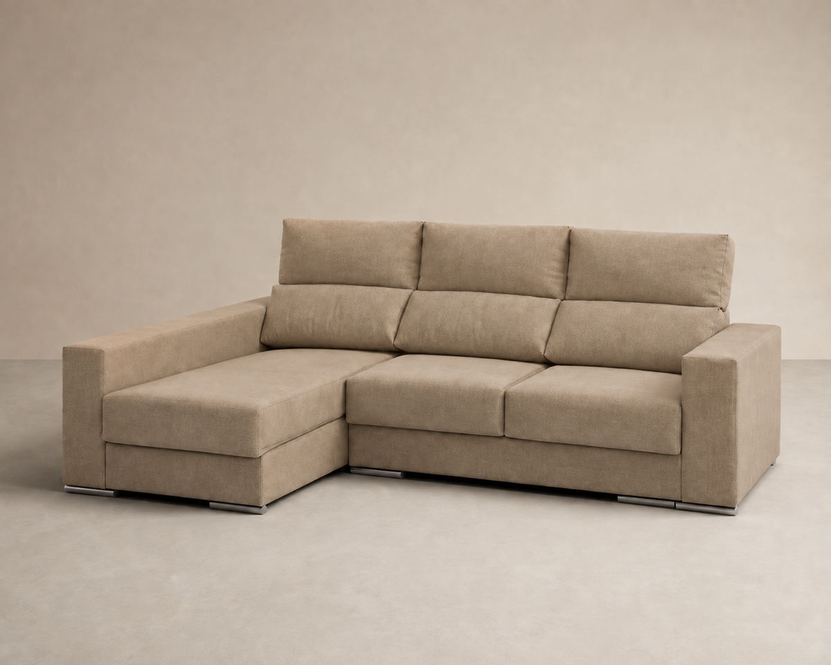 Chaise longue Morena — vista 3/4 izquierda — Cairo Beig Oscuro