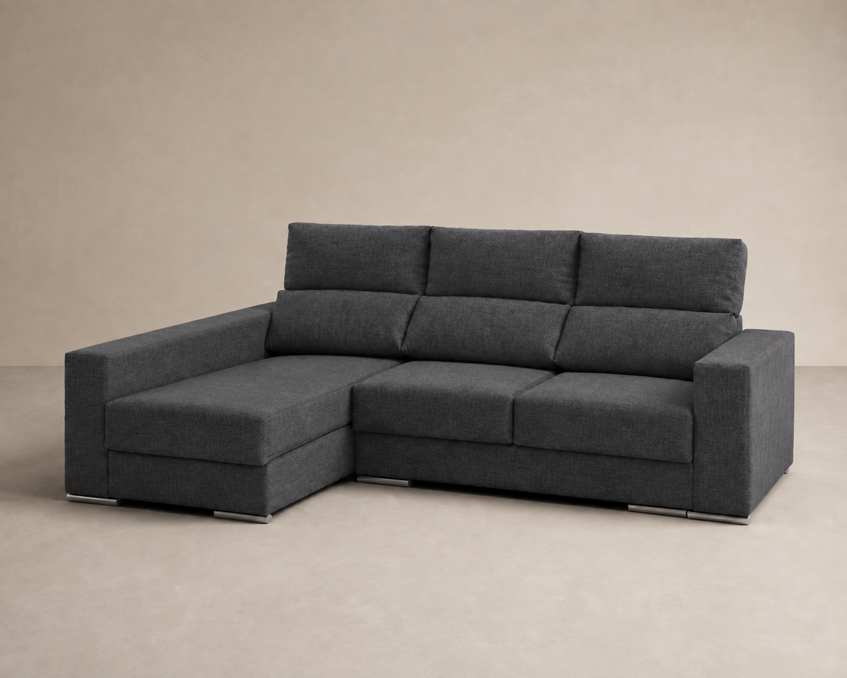 Chaise longue Morena — vista 3/4 izquierda — Cairo Grafito