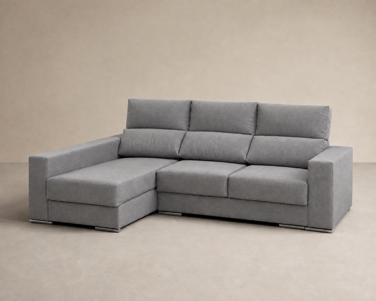 Chaise longue Morena — vista 3/4 izquierda — Magnol Plomo
